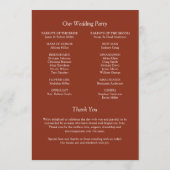 Elegante moderne eenvoudige elementen bruiloft programma (Achterkant)