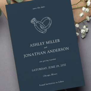 Elegante moderne eenvoudige elementen bruiloft save the date