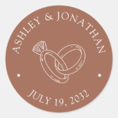 Elegante moderne eenvoudige elementen ronde sticker (Voorkant)