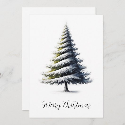 Elegante moderne eenvoudige minimalistische kerstb feestdagenkaart (Voorkant / Achterkant)