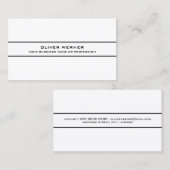 Elegante moderne eenvoudige schoon zwart/wit visitekaartje (Voorkant / Achterkant)