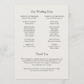 Elegante Moderne Eenvoudige Trouwdag Elementen Programma (Achterkant)