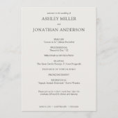 Elegante Moderne Eenvoudige Trouwdag Elementen Programma (Voorkant)