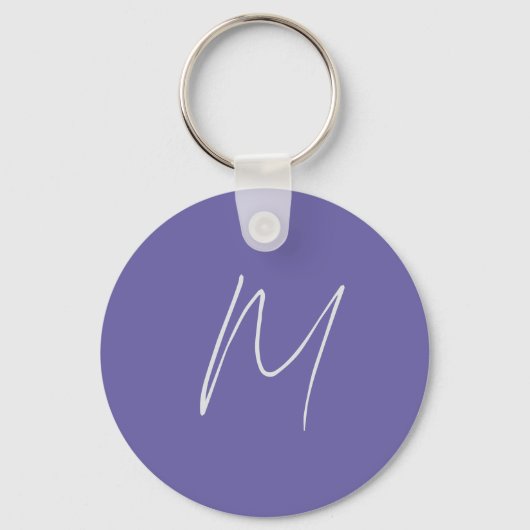 Elegante Moderne Eigen Naam Monogram Sleutelhanger (Voorkant)