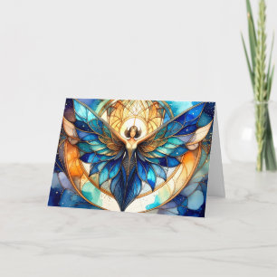 Elegante moderne eigentijdse gebrandschilderde eng feestdagen kaart