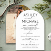 Elegante moderne Elopement Script foto receptie Kaart