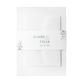 Elegante moderne en minimale groene bruiloft uitnodigingen wikkel (Voorkant Voorbeeld)