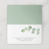 Elegante Moderne Eucalyptus Namen Datum Bruiloft (Buitenkant ongevouwen)