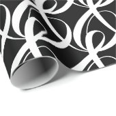 Elegante, moderne, Fancy zwart-wit bruiloft Cadeaupapier (Rol Hoek)