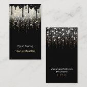 elegante moderne faux glitter visitekaartje (Voorkant / Achterkant)