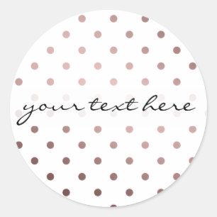 Elegante moderne faux roos gouden polka stippen ronde sticker
