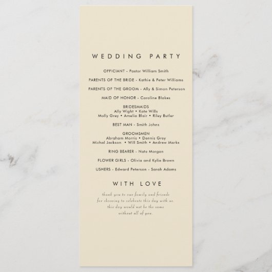 Elegante Moderne Foto Aangepaste Arcode Trouwprogr Menu (Achterkant)