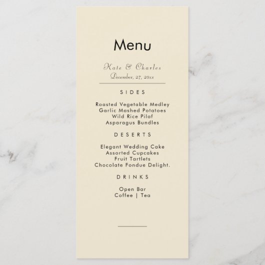 Elegante Moderne Foto Aangepaste QR Code bruiloft  Menu (Achterkant)