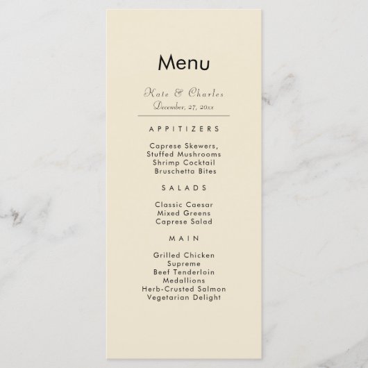 Elegante Moderne Foto Aangepaste QR Code bruiloft  Menu (Voorkant)