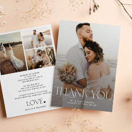 Elegante moderne foto bruiloft dank u kaart