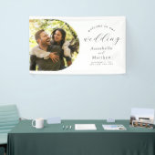 Elegante moderne foto bruiloft welkom spandoek (Beurs)