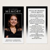 Elegante moderne foto herdenkingskaart gebedskaart visitekaartje (Voorkant /achterkant)