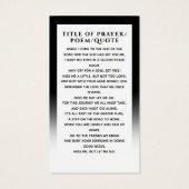 Elegante moderne foto herdenkingskaart gebedskaart visitekaartje (Achterkant)