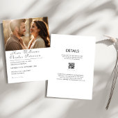 Elegante Moderne Foto QR code Bruiloft uitnodiging