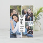 Elegante moderne fotocollage bewaar de datum save the date (Staand voorkant)