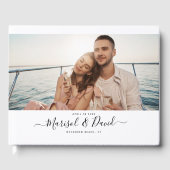 Elegante moderne fotoscript kalligrafie bruiloft gastenboek (Voorkant)