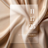 Elegante moderne Frosted Wedding Acryl Uitnodigingen