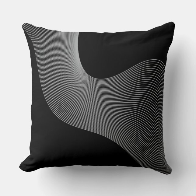 Elegante, moderne, futuristische golfabstractie kussen (Voorkant)