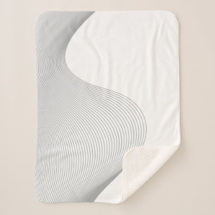 Elegante, moderne, futuristische golfabstractie sherpa deken