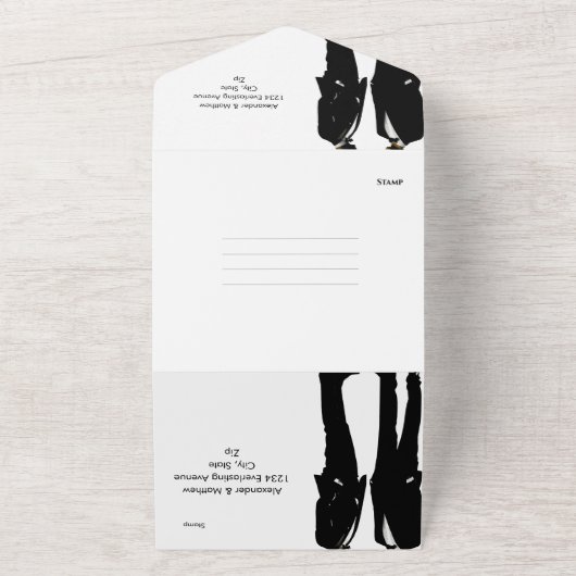 Elegante moderne gay Mannen bruiloft All In One Uitnodiging (Buitenkant)