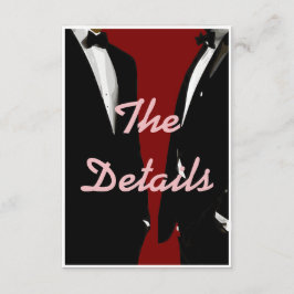 Elegante moderne gay Mannen bruiloft Informatiekaartje