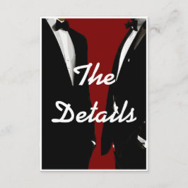 Elegante moderne gay Mannen bruiloft Informatiekaartje