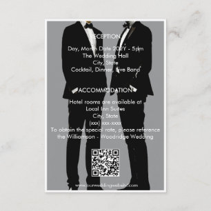 Elegante moderne gay Mannen bruiloft Informatiekaartje