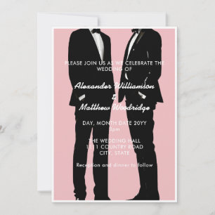 Elegante moderne gay Mannen bruiloft Kaart
