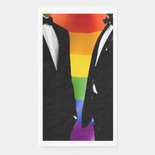 Elegante moderne gay Mannen bruiloft regenboog Servet