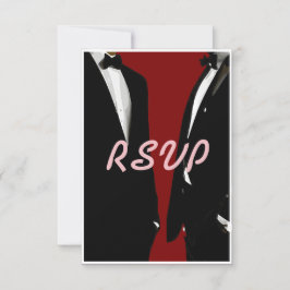 Elegante moderne gay Mannen bruiloft RSVP Kaartje