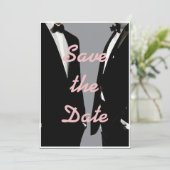 Elegante moderne gay Mannen bruiloft Save The Date (Staand voorkant)