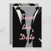 Elegante moderne gay Mannen bruiloft Save The Date (Voorkant / Achterkant)