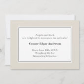 Elegante moderne geboorteaankondiging - Geslachtsn Aankondiging (Achterkant)