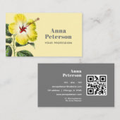 Elegante moderne geel Hawaïaanse Hibiscus Visitekaartje (Voorkant / Achterkant)