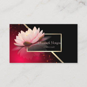 Elegante moderne geometrische, elegante lotus rood visitekaartje