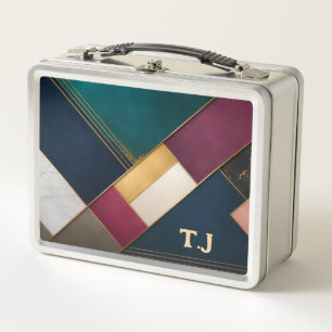 Elegante moderne geometrische lunchbox met eigen n
