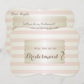 Elegante moderne gestreepte bruidsmeisje kaart (Voorkant / Achterkant)