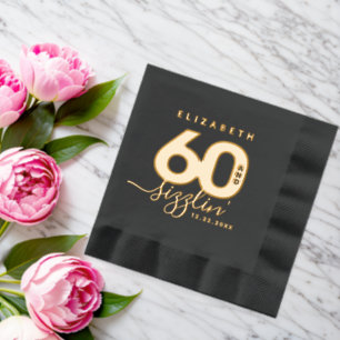 Elegante moderne Girly 60 en Sizzlin' Folie Servetten