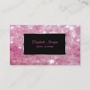 Elegante Moderne Glitterige Bokeh, Zwart Frame Visitekaartje