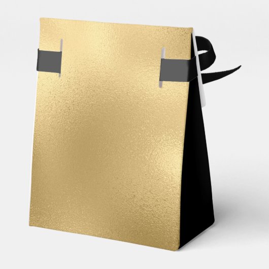 Elegante moderne goud folie monogram naam script bedankdoosjes (Achterkant)