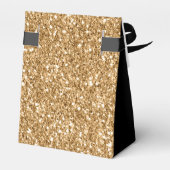 Elegante moderne goud glans monogram naam script bedankdoosjes (Achterkant)