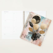 Elegante moderne gouden botanische monogram planner (Display)