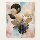 Elegante moderne gouden botanische monogram planner (Achterkant)