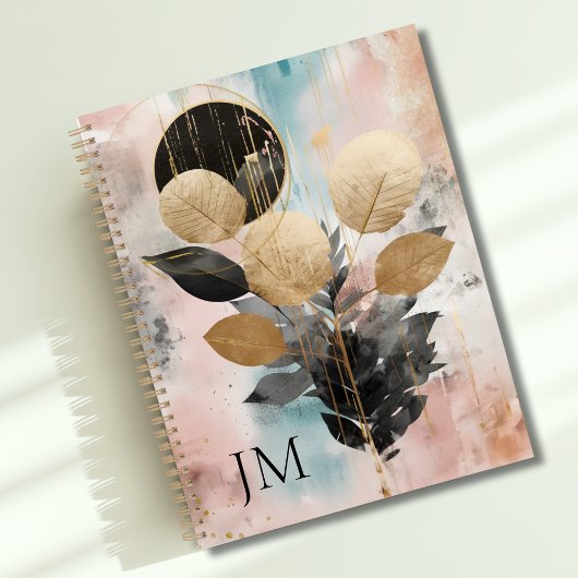 Elegante moderne gouden botanische monogram planner