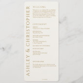 Elegante moderne gouden bruiloft programma (Voorkant)